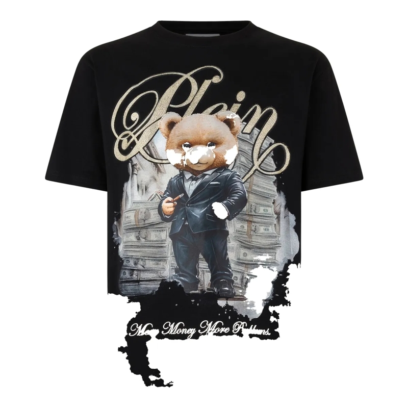 Philipp Plein T-Shirt Round Neck T-Shirt Teddy Money schwarz