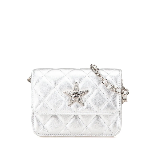 Chanel Sac de ceinture 2021-2024 Metallic Lambskin Crystal Star Chain Bel silber (Image 2)