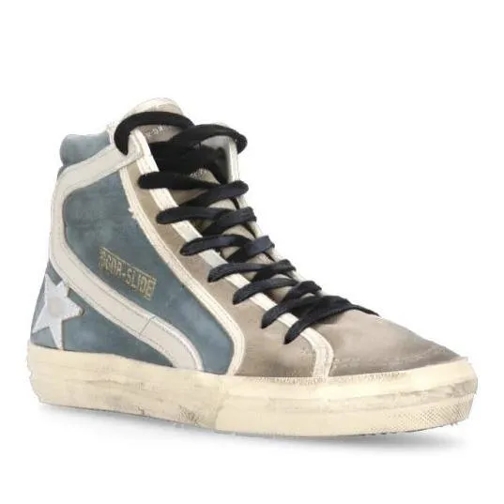 Golden Goose Blue Hightop Suede Leather Sneakers Blue sneaker basse