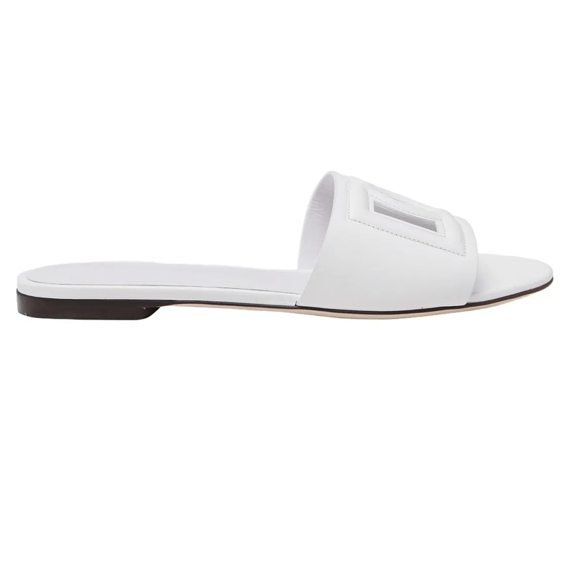 Dolce&Gabbana Ballerinas Open-Toe White Flats With Decorative Cut-Out Detai Red