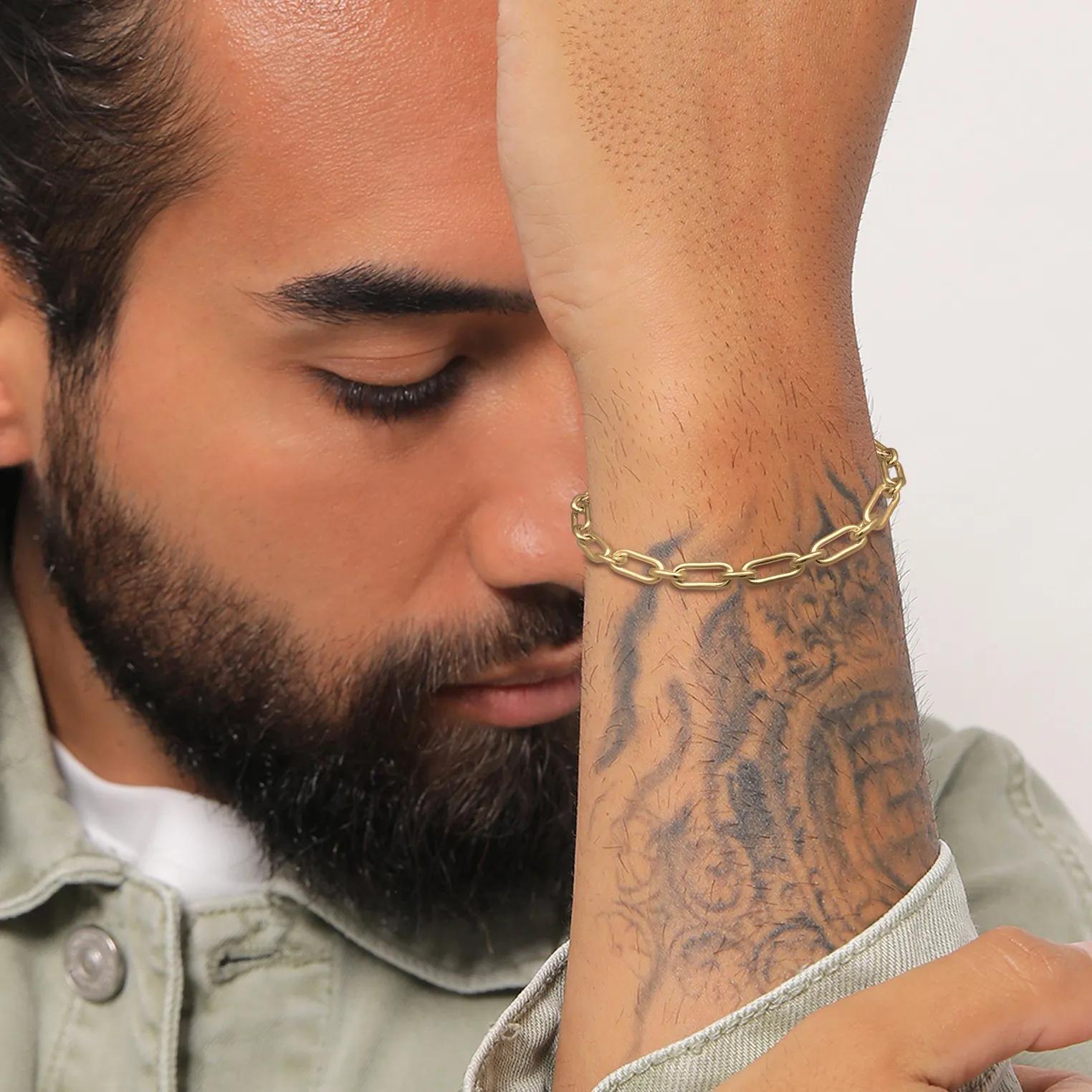 Thumbnail - Kuzzoi Armbänder - Armband Gliederkette Modern Oval 925 Sterling Silb - Gr. 23 CM - in Gold - für Damen