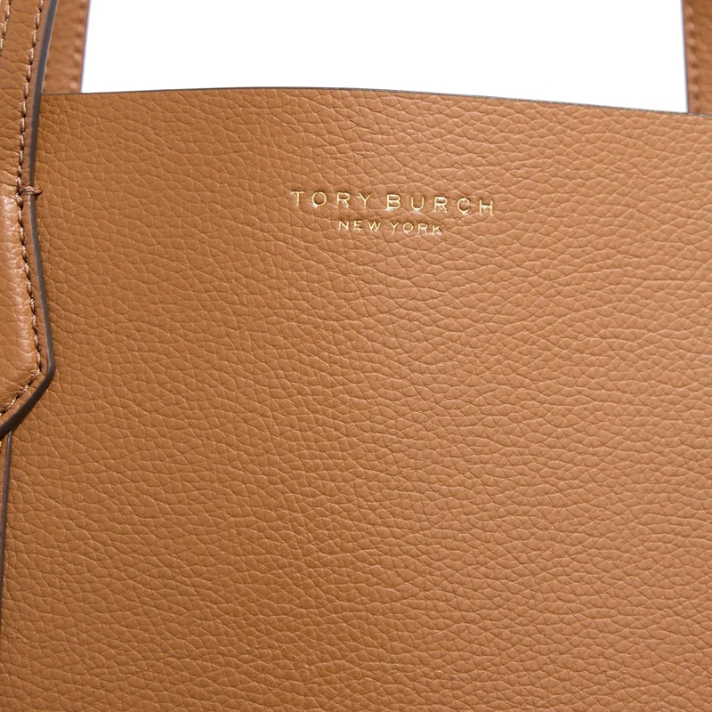 Tory Burch Shopper Structured Brown Leather Tote With Refined Details Brown(Image 6)