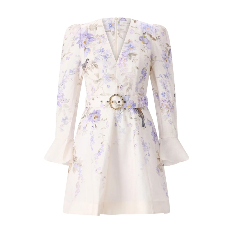 Zimmermann Mini-jurk Minikleid Luna mit floralem Muster mehrfarbig