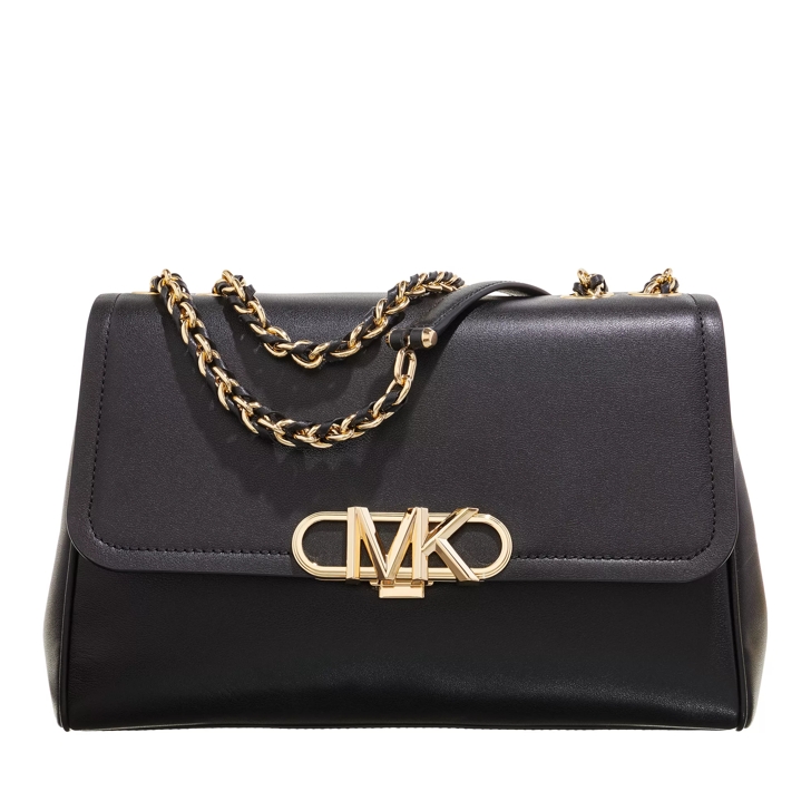 Michael kors black and shop gold shoulder bag