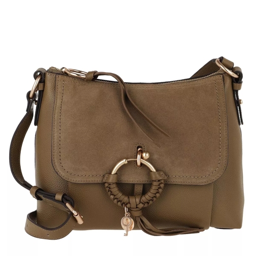 See By Chloé Joan Grained Shoulder Bag Leather Dark Khaki Crossbody Bag