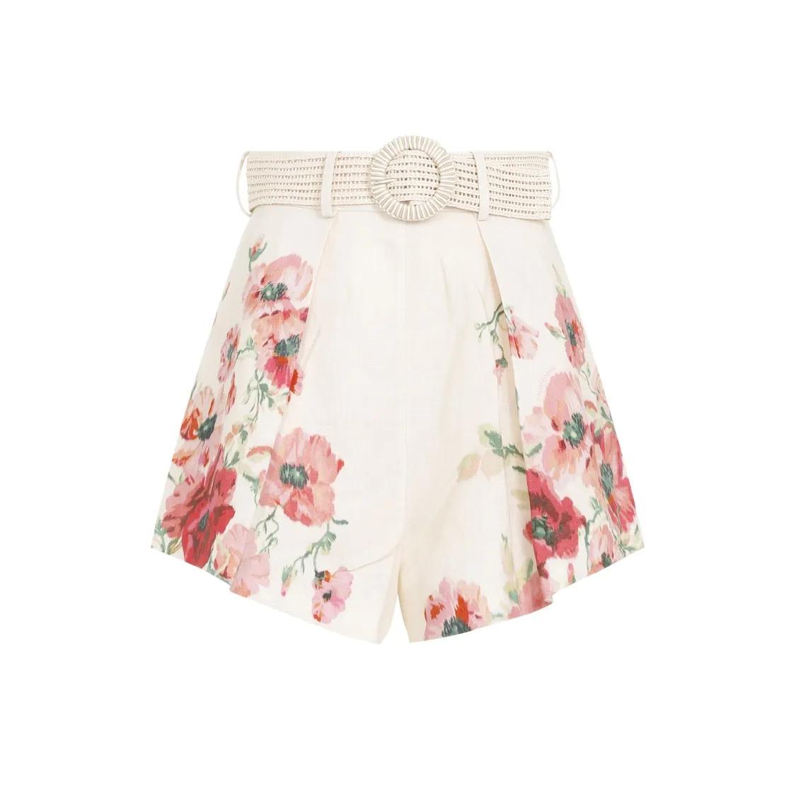 Zimmermann - Cream Linen Lightburst Tuck Short - Größe 1 -