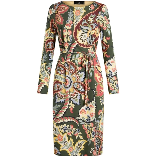 Etro Multicolored Etro Abstract Pattern Midi Dress Multicolor Midi Jurken