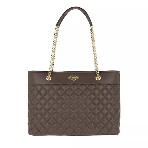 Love Moschino Quilted Shopping Bag Taupe Shoppingväska