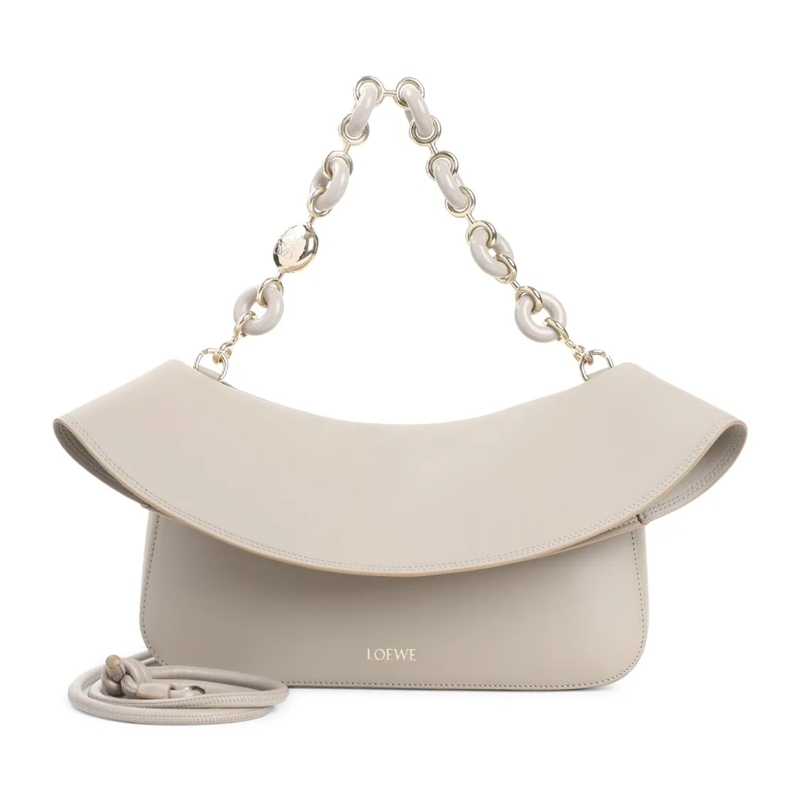 Loewe Sac à bandoulière Curved Flap Shoulder Bag White