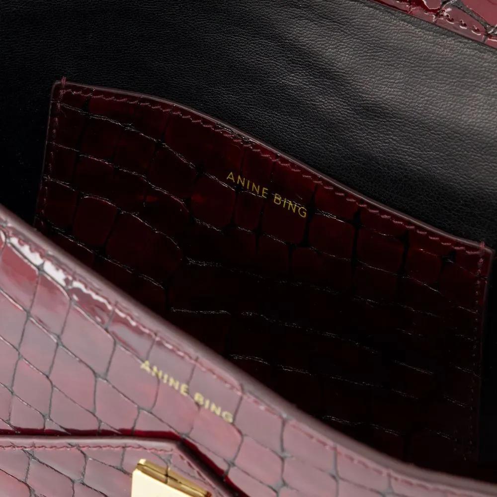 Anine Bing Clutches Elly Small Clutch Leather Burgundy in rood