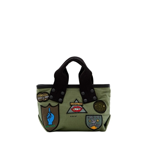 Sacai Tote Small Patch Tote Bag Green