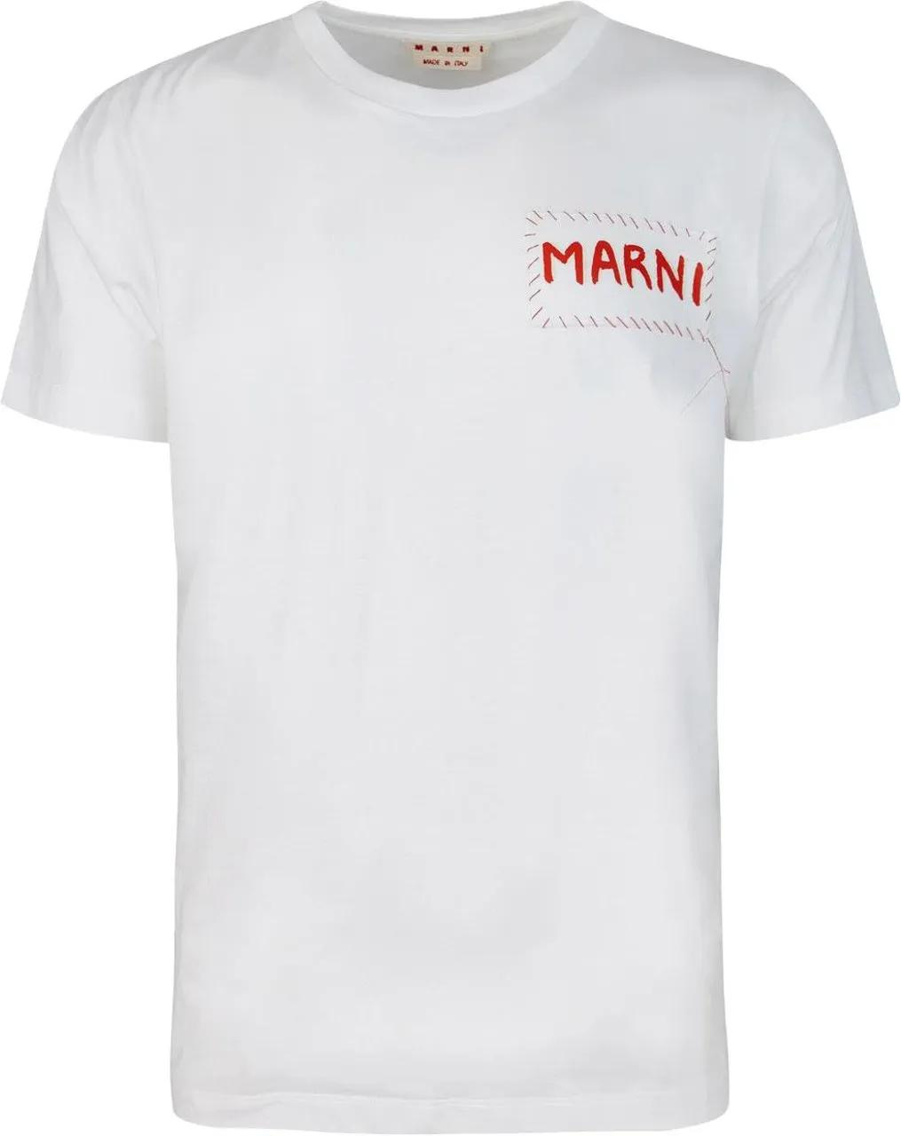 Marni Logo Patch T-Shirt White | T-shirts