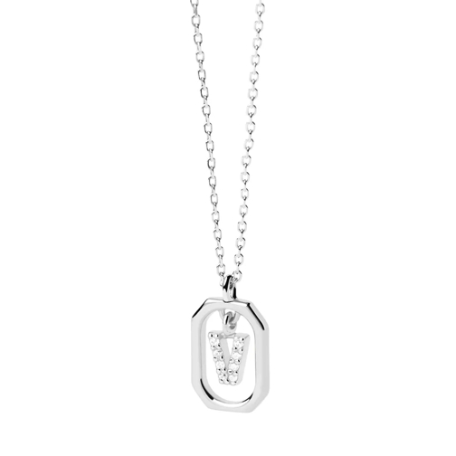PDPAOLA Mini Letter V Silver Necklace silver Medium Halsketting
