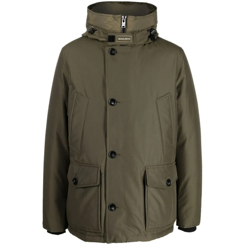 Woolrich Parka Feather Down Padded Parka With Concealed Hood Grey