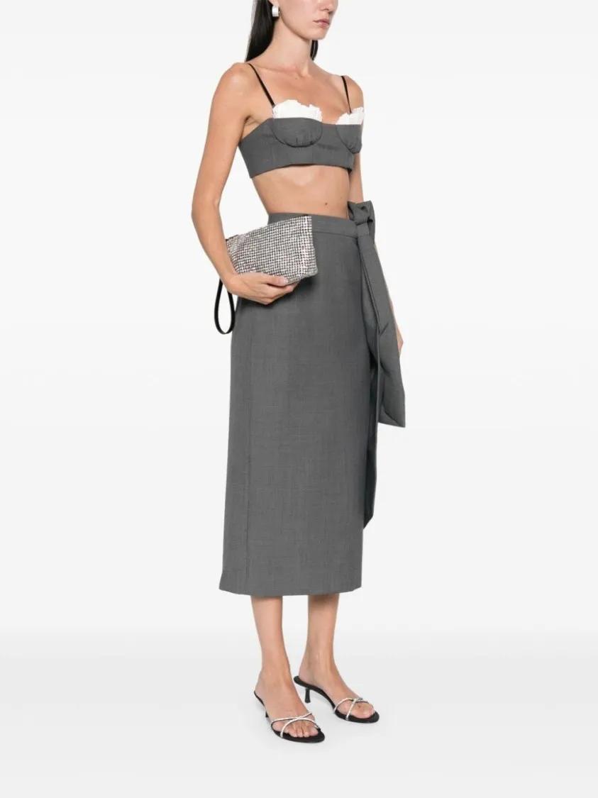Alexander wang Clutches Glass Top Zip Bag With Crystal Embellishment And D in grijs