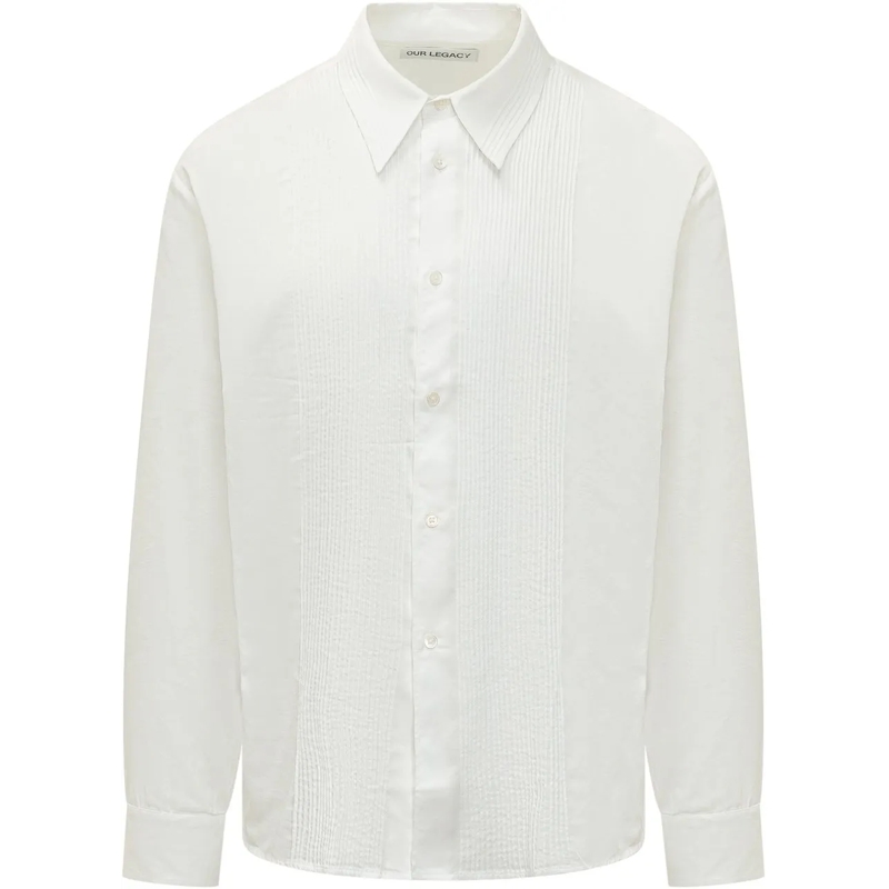 Our Legacy  Camicia Promise con Colletto e Inserto Plissettato weiß