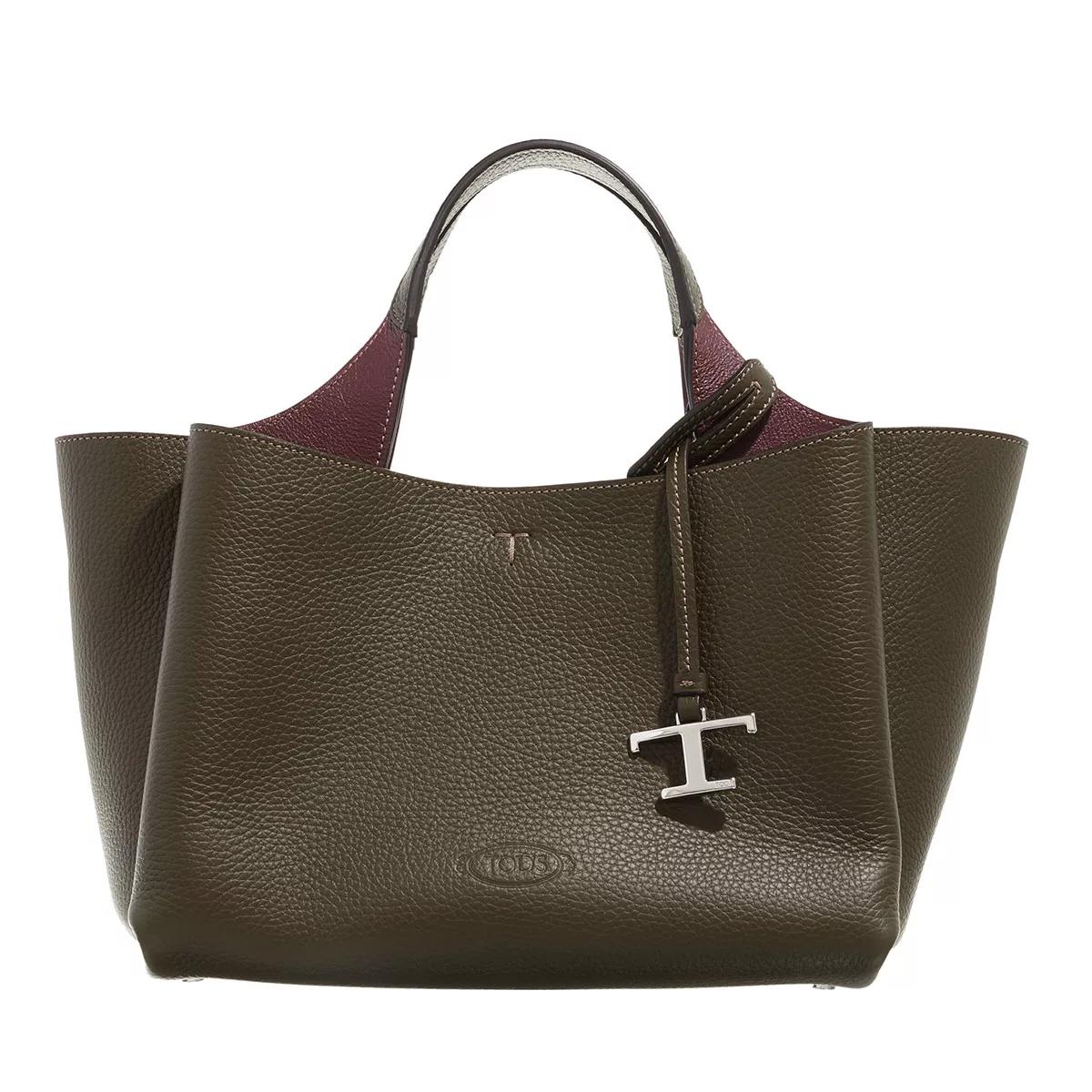 Tod's Logo Charm Tote Bag Leather Ardesia/Bordeaux Tote