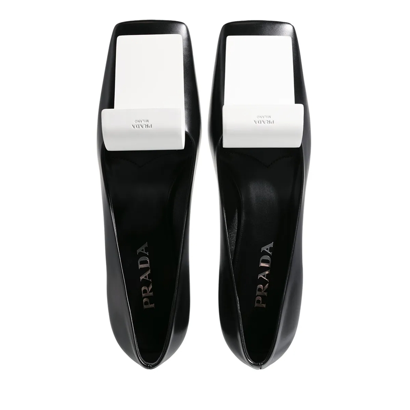 Prada Escarpins Two Tone Leather Pumps Nero(Image 6)