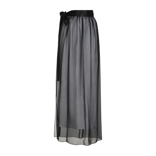 Dolce&Gabbana Silk Long Skirt Black Minirokken