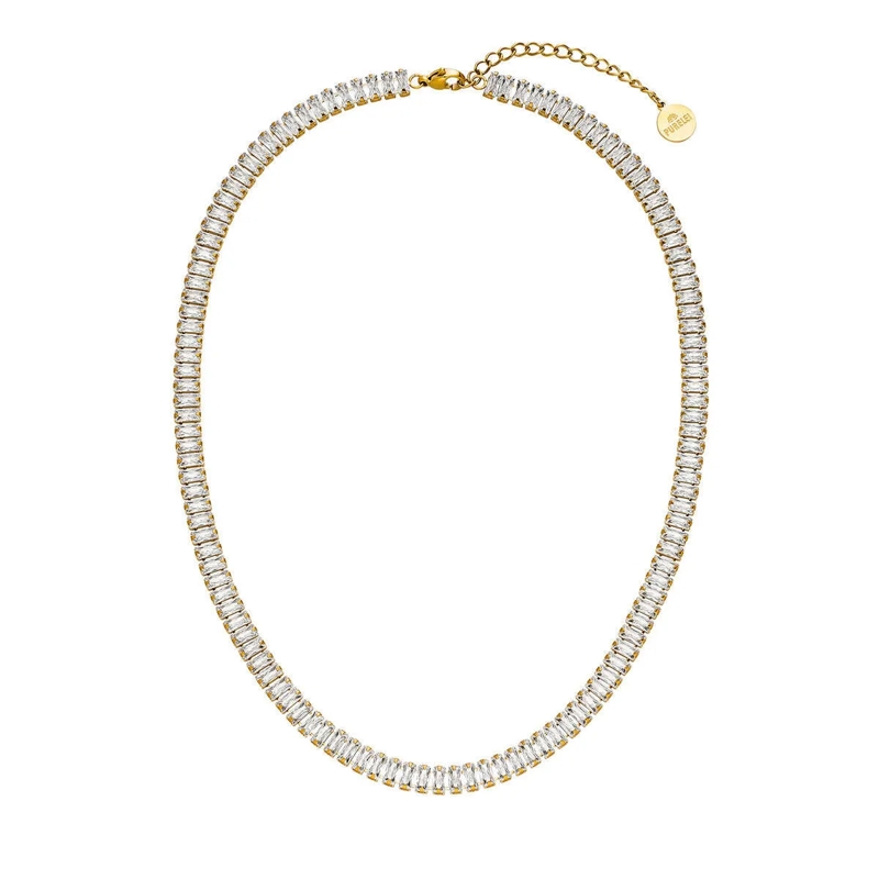 Purelei Mittellange Halskette Kette Crystal Glow gold