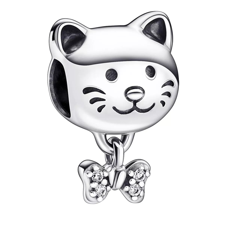 Pandora Katze Schleife Charm Sterling silver Ciondolo