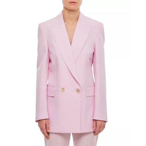 Alexander McQueen Wool Double Breasted Jacket Pink 