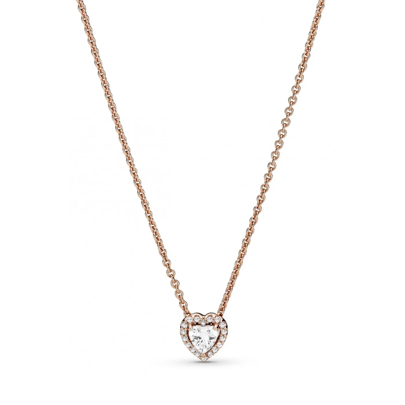 Pandora Collier moyen Funkelndes Herz Collier-Halskette 14k Rose gold-plated unique metal blend