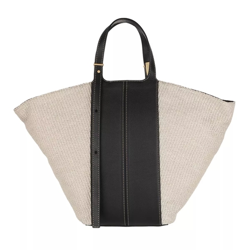Gianni Chiarini Two Handle Shopping Bag Leather Natural Black Shoppingväska
