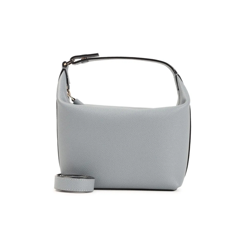 Valextra Sac à bandoulière Structured Calf Leather Shoulder Bag With Design Grey
