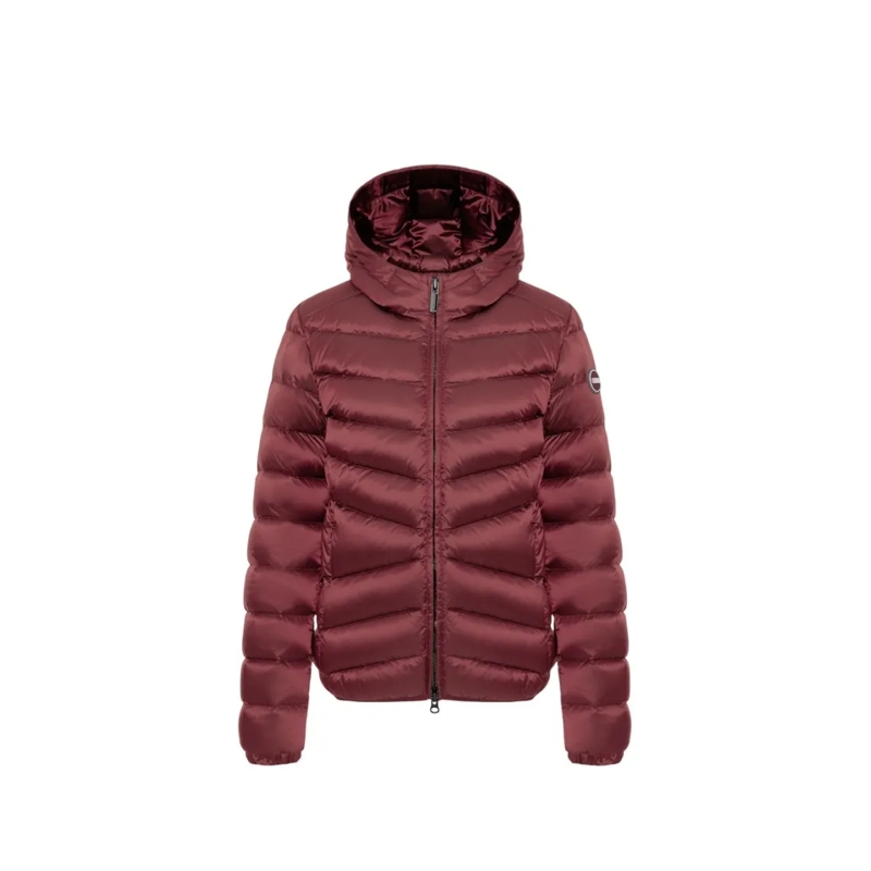 Colmar Originals  Lightweight Quilted Down Jacket With Fixed Hood Burgundy