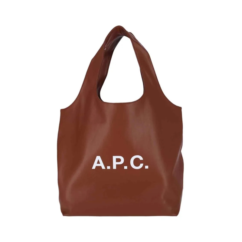 A.P.C. Draagtas Spacious Brown Fabric Tote Bag Brown