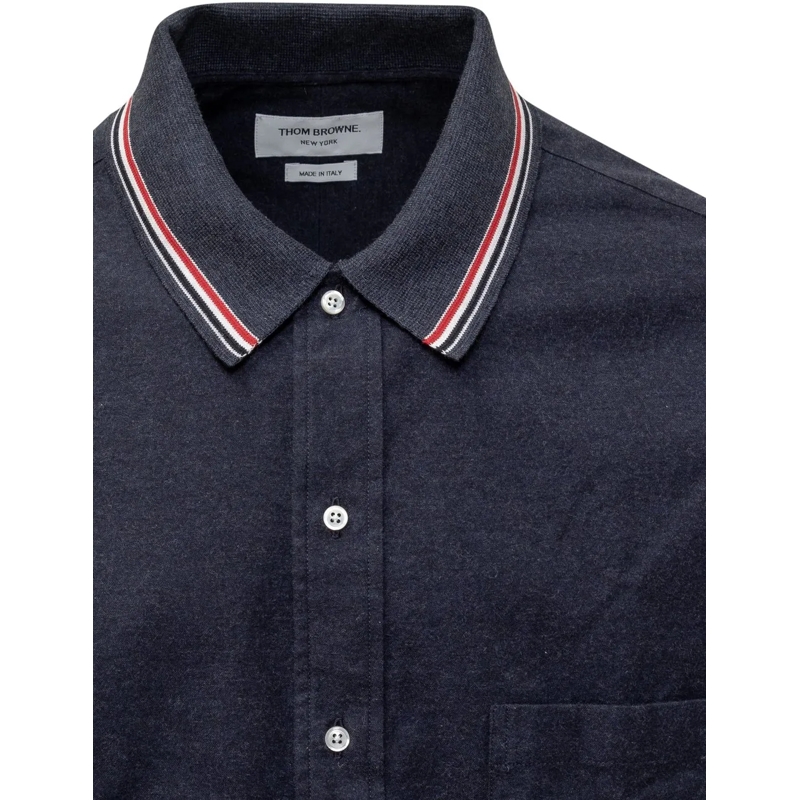 Thom Browne Haut décontracté Camicia Oversized dunkelblau(Image 4)
