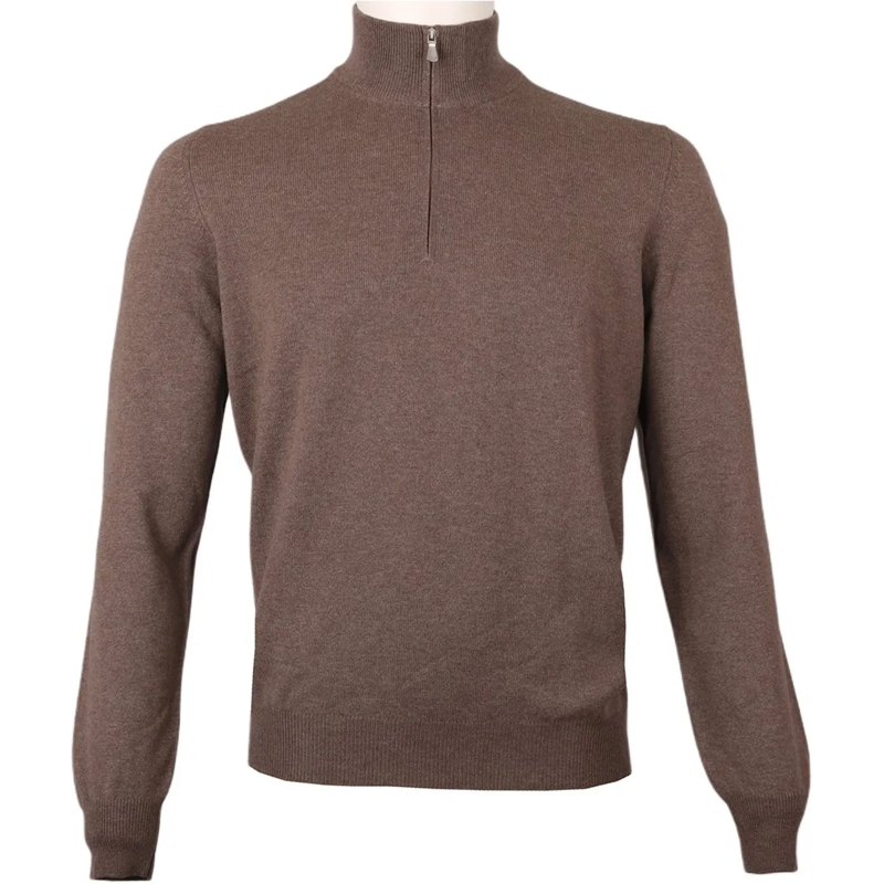 Gran Sasso Pullover Half zip trui bruin braun