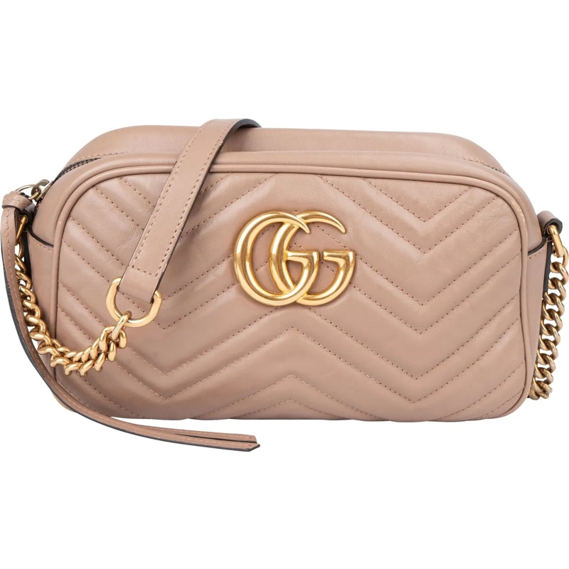 Gucci Schultertasche Gucci Pink Chevron GG Marmont Crossbody Bag mehrfarbig
