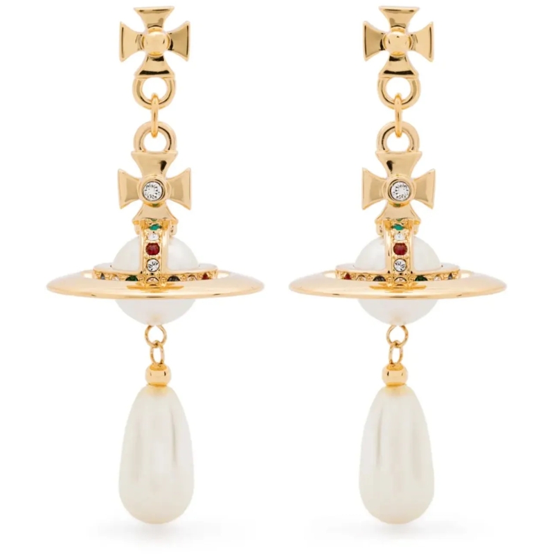 Vivienne Westwood Créoles Pearl Drop Earrings Gold Pearl Multi mehrfarbig