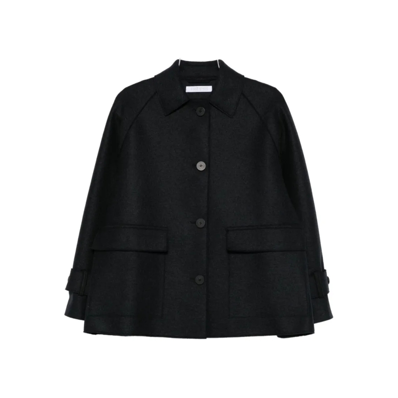 Harris Wharf Manteau d'hiver Short Structured Coat With Classic Collar Black