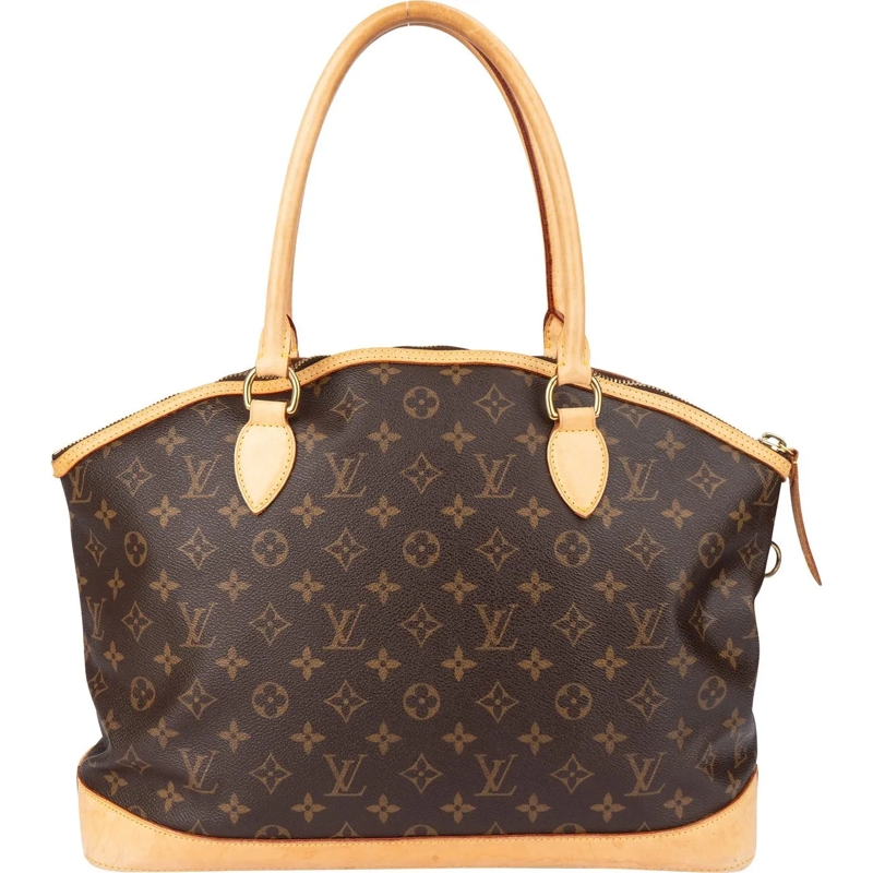 Louis Vuitton Schultertasche Louis Vuitton Canvas Monogram Lockit Horizontal Ha braun