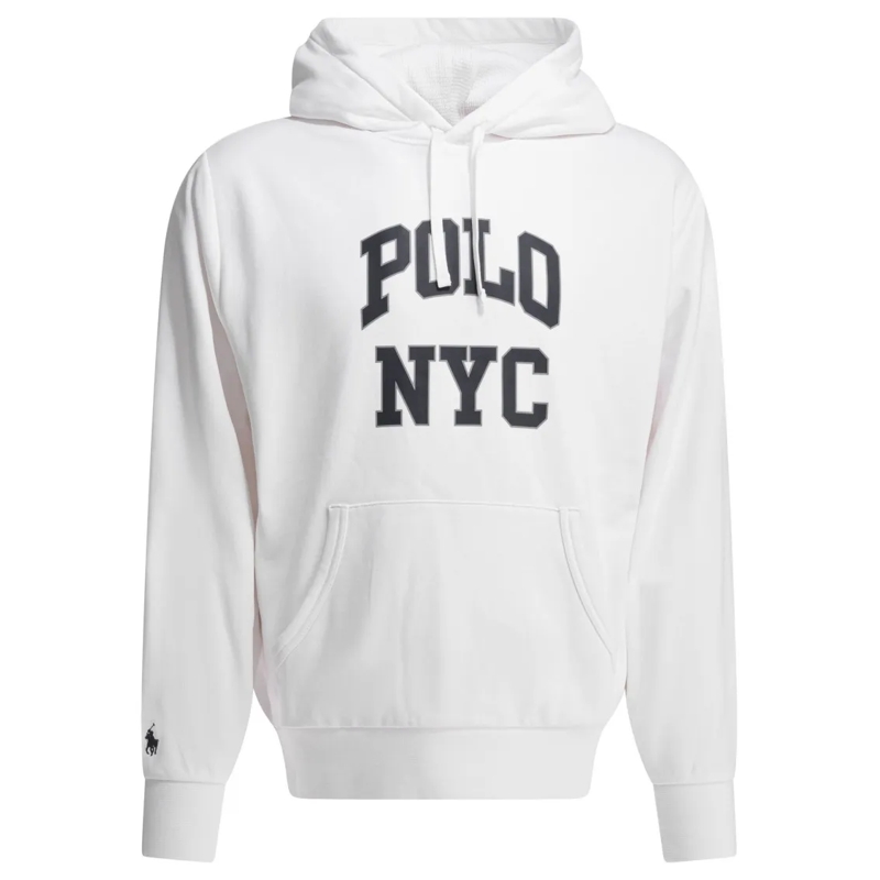 Polo Ralph Lauren  White Hoodie With Kangaroo Pocket And Bold Polo Ny White
