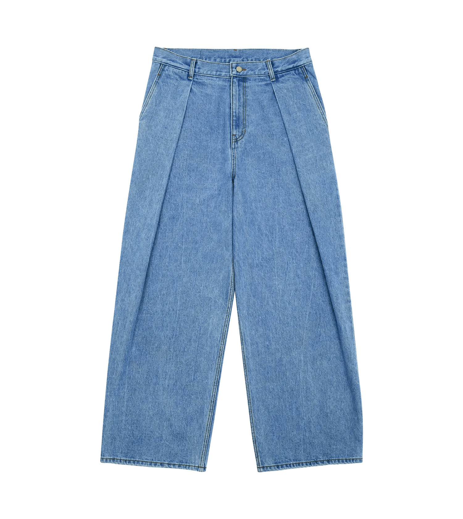 Ader Error - Weit geschnittene Faltenjeans - Größe S - blau