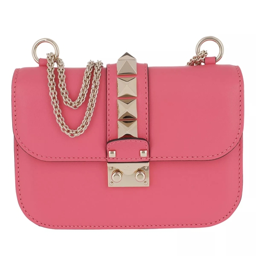 Valentino Garavani Rockstud Lock Shoulder Bag Small Shadow Pink Crossbody Bag