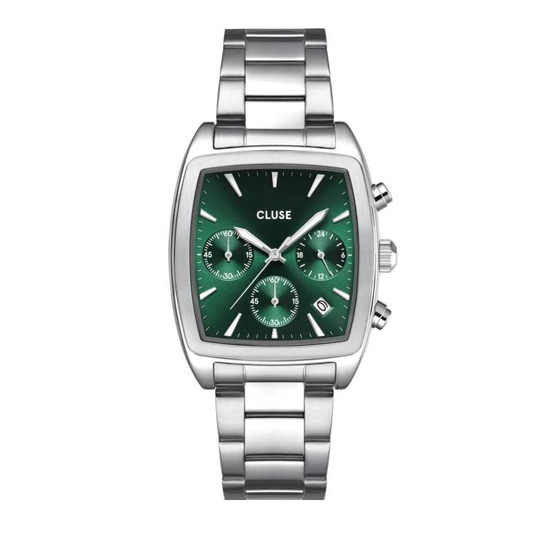 CLUSE Chronographe Quartaut Chrono Uhr Silber