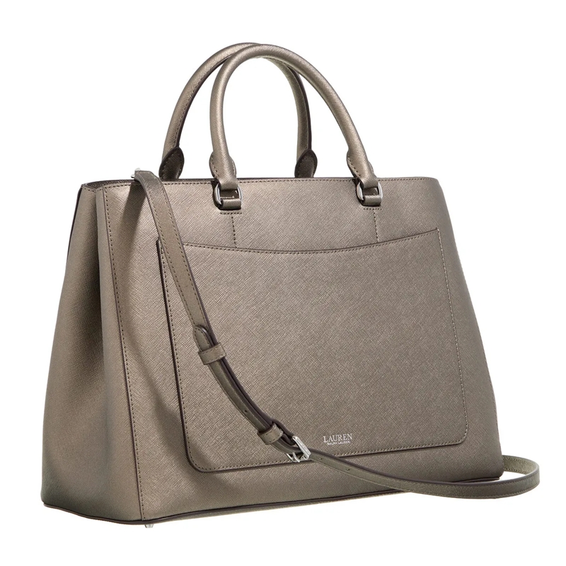 Lauren Ralph Lauren Tote Hanna 37 Satchel Large Pewter(Image 4)