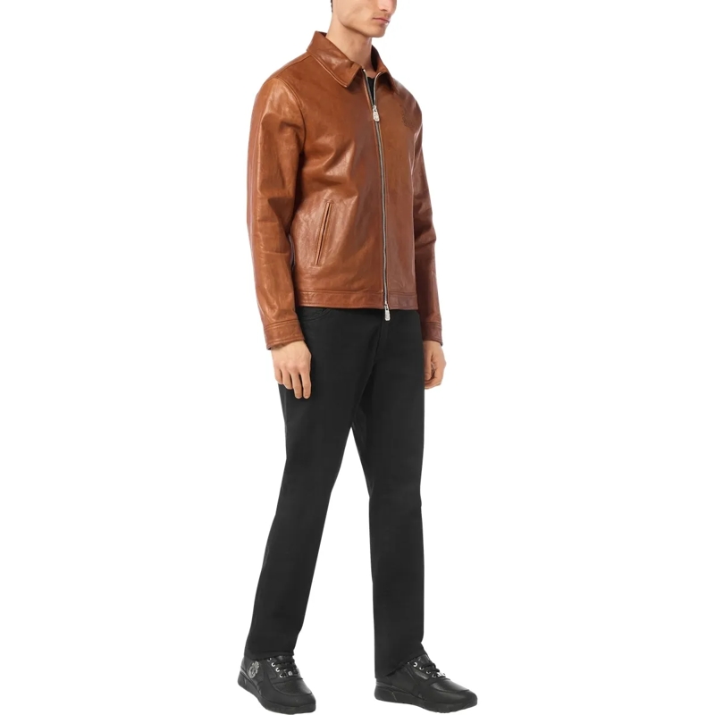 BILLIONAIRE Daunenjacke Lederjacke braun(Image 3)