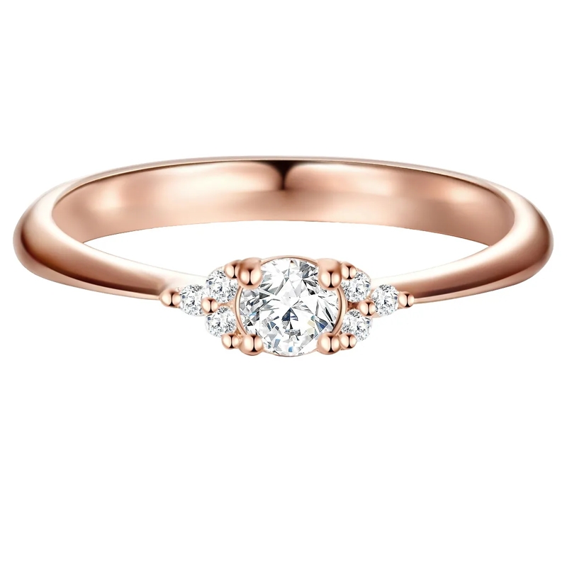 Trilani Ring Sterling Silber Ring Zirkonia rosegold