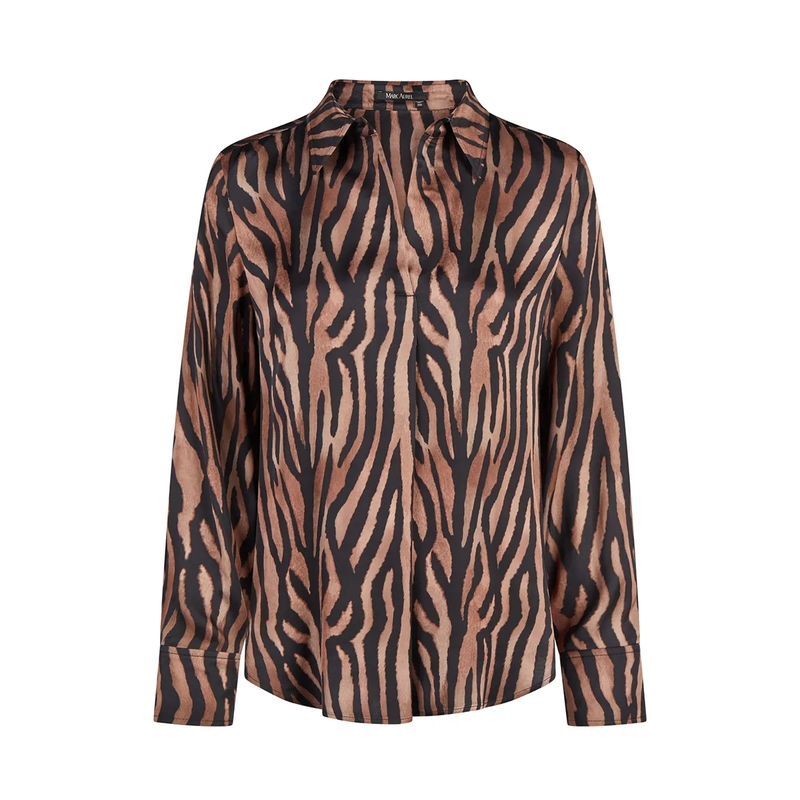 Marc Aurel Bluse Bluse- mit Knopfverschluss- Rückenpasse mit Fal schwarz