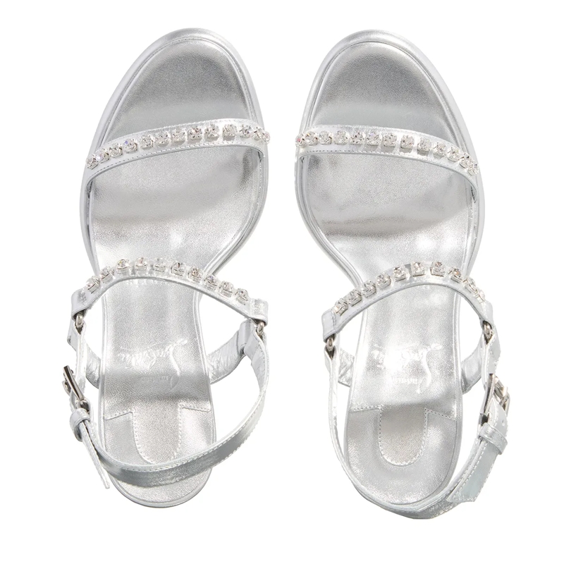 Christian Louboutin Sandalen Pyrastrass Embellished Espadrilles Silver (Image 4)