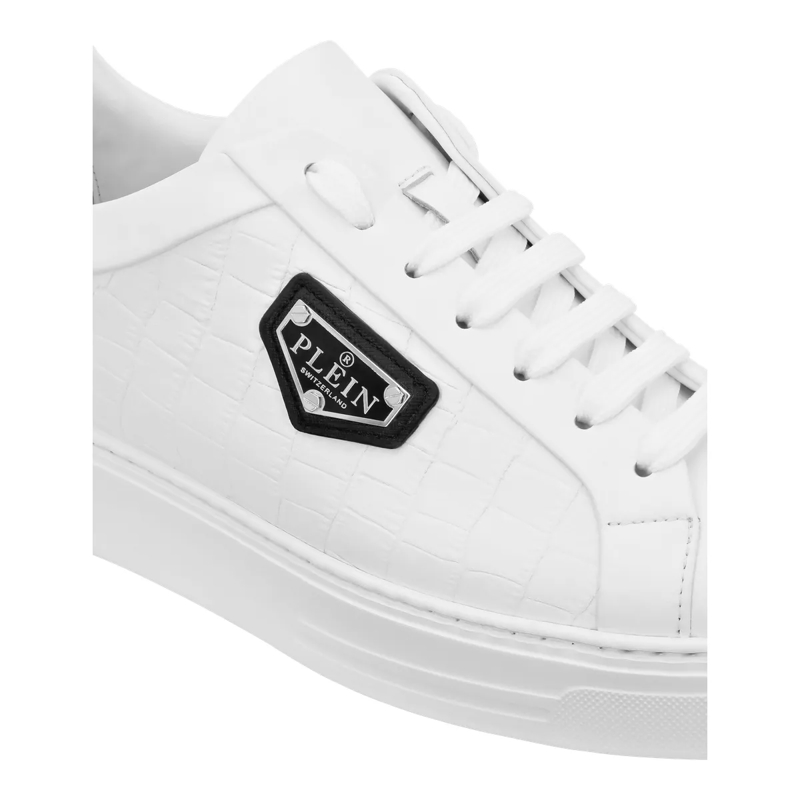 Philipp Plein Low-Top-Sneaker Low-Top Turnschuhe Crocco Print weiss(Image 3)