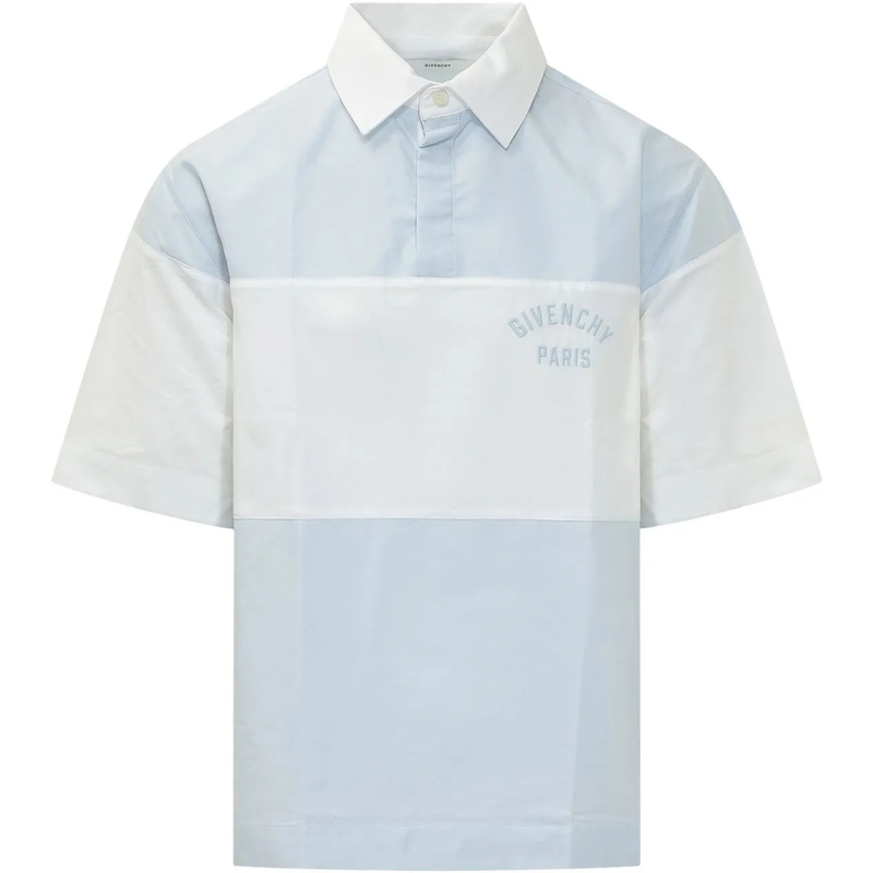 Givenchy Polo Camicia con Stampa Floreale hellblau