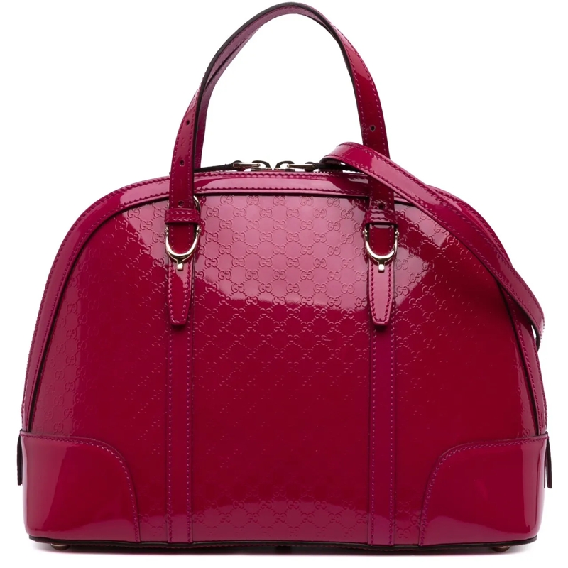 Gucci Sac à bandoulière Medium Microguccissima Patent Nice Dome Satchel rose