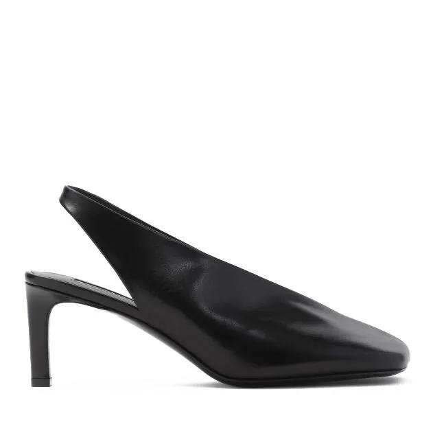 Jil Sander Slipper & Pantoletten - Black Goat Leather Sling Back Shoes - Gr. 36 (EU) - in Schwarz - für Damen